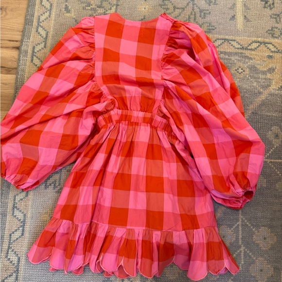 Sundress Marine Mini Dress Hot Pink Plaid - Picture 4 of 4